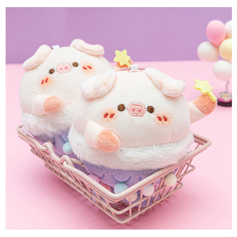 Piggy Mermaid Plush Accessories Untuk Tas Ransel, Kunci, Dan Botol Air Sangat Lembut Dan Fuzzy