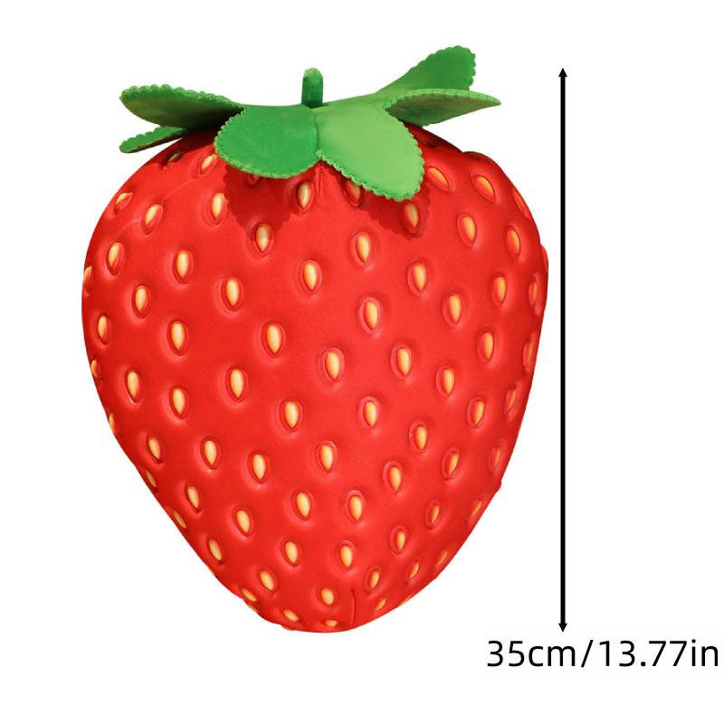 35 cm Strawberry Plush Toy Sofa Throw Pillow Bantal Pinggang Kantor Boneka Boneka Buah