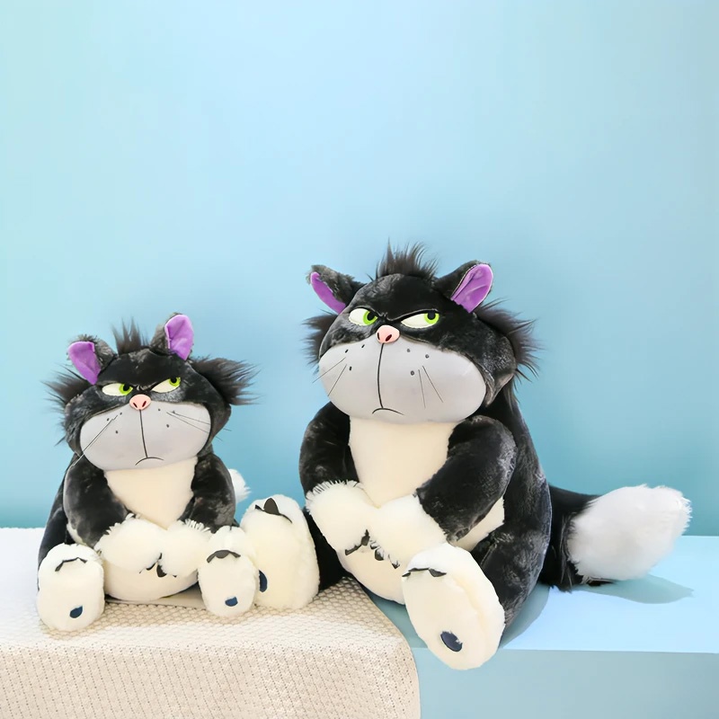 Lucife Cat Grey Mainan Boneka Binatang Plush Lembut Ideal Untuk Remaja 30 /45 /60 /80cm Kipas Dan