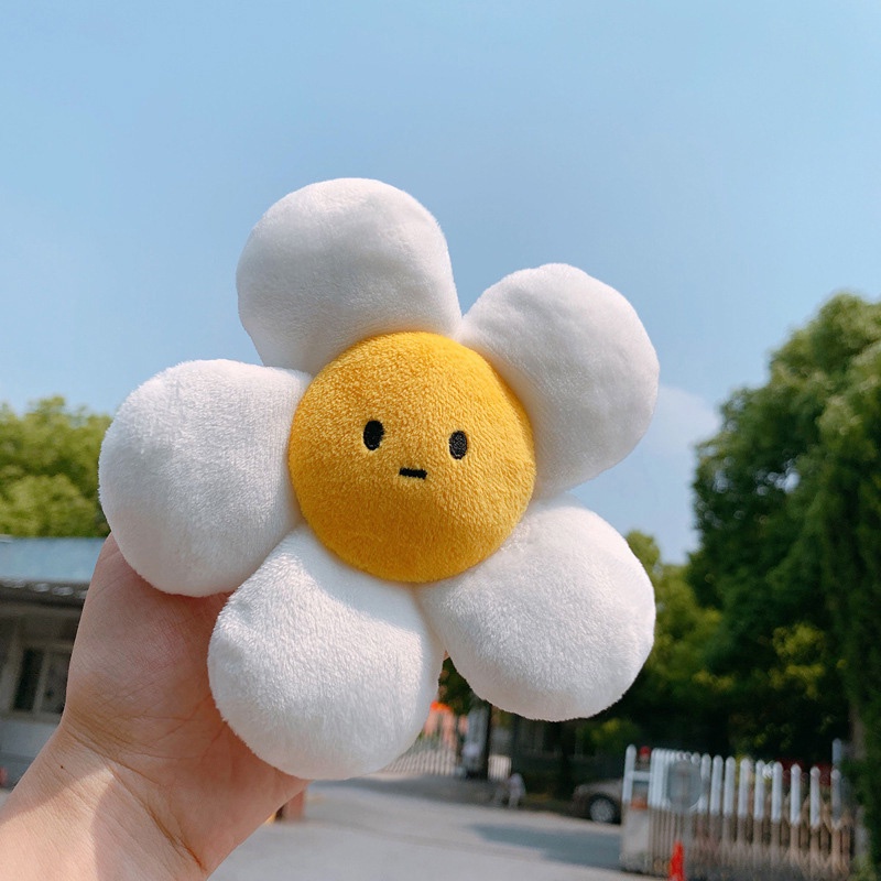 Lovely Sunflower Plush Keyring Untuk Tangan, Ideal Untuk Penggemar Tanaman, Tinggi 14cm /5.12in, Pendek Mewah