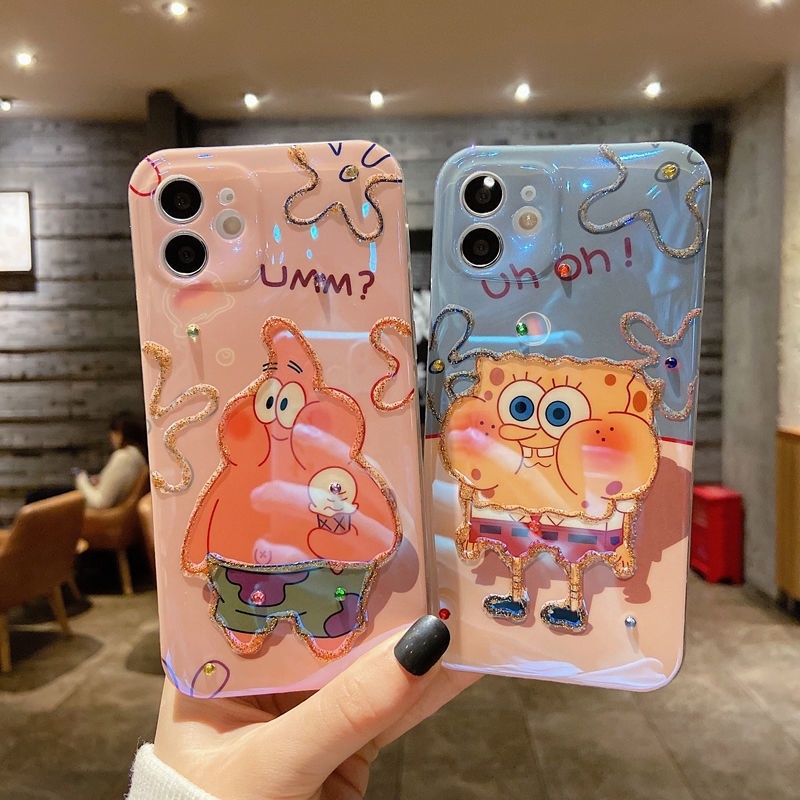 IPHONE Spons Berlian Imitasi Bayi Menjatuhkan Gel Desain Ponsel Case Kompatibel Dengan Iphone12 13 14 11 Pro Max X Xs Max Xr Ffdrc