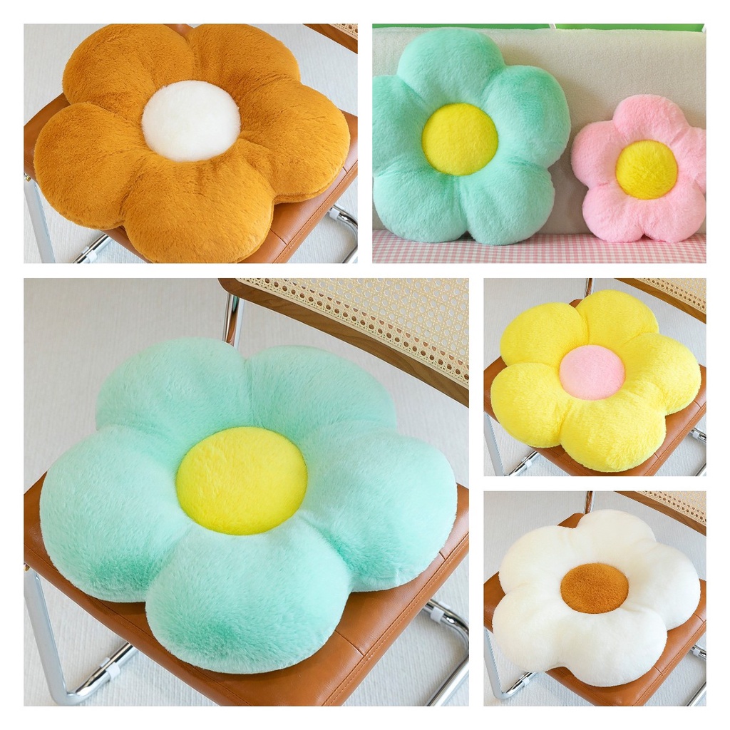 Fuzzy Blossom Cushion Bantal Lempar Krisan Nyaman Dan Warna Warni