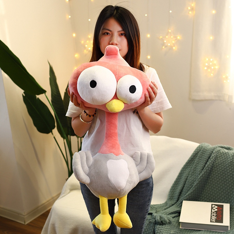 Bantal Huggable Ostrich Bermata Besar Pendamping Sempurna Untuk Tidur Dan Relaksasi