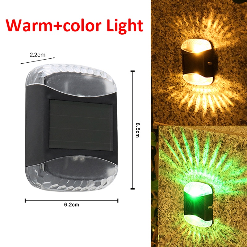 Naik Turun Llluminate Lampu Dinding/Dekorasi Lampu Jalan Rumah Tangga/Lampu Dinding Balkon Negara/Lampu 4 Sisi Tangga Dekorasi Tahan Air LED Pagar Langkah Energi Matahari Luar Ruangan