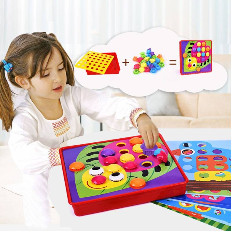 Game Puzzle Kuku Jamur Besar Isi 58pcs, Cocok Untuk Edukasi Paud Dan Bermain Interaktif