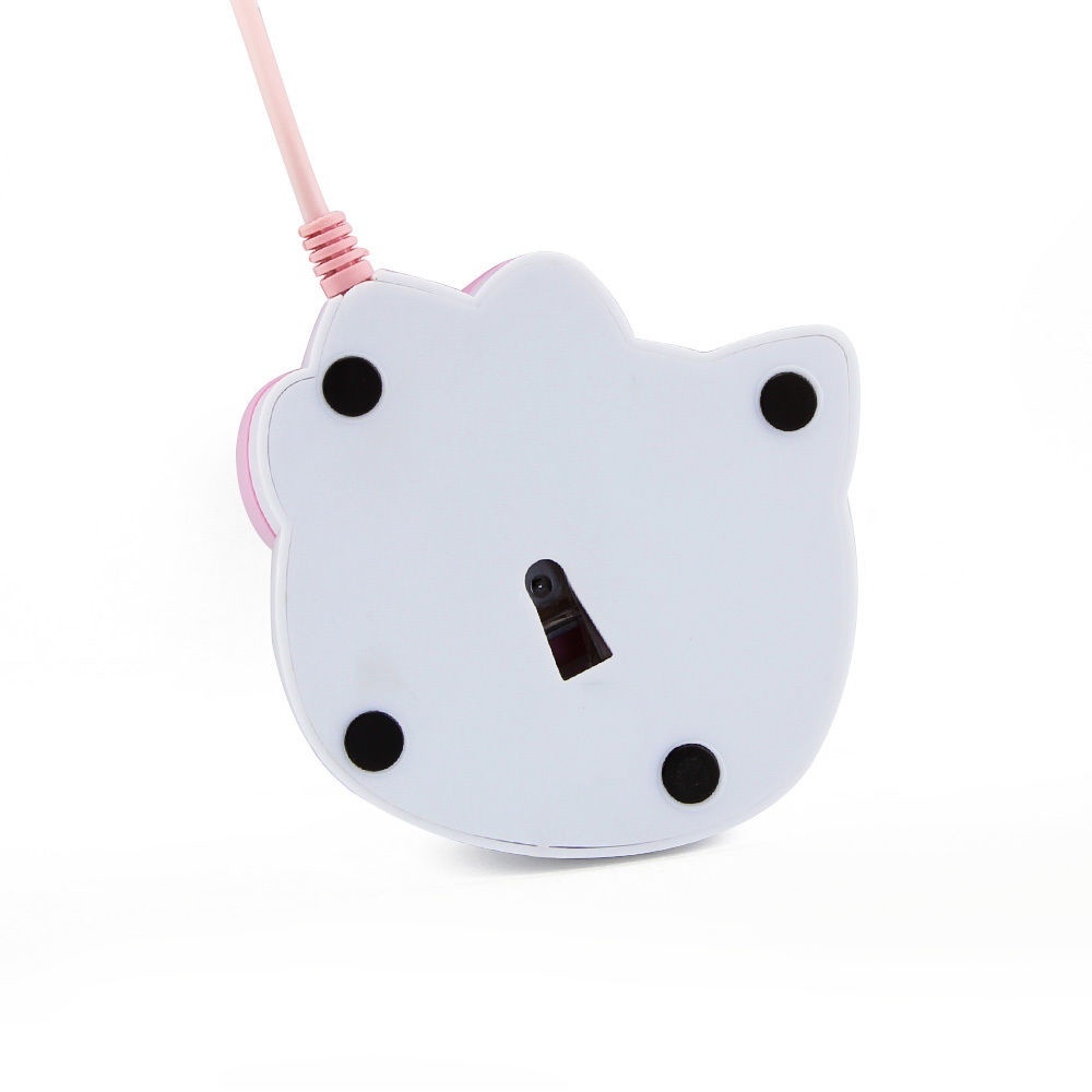 Kartun Kitty Wired Mouse+Mouse Pad Set Ergonomical Mouse 3D 1600DPI Kitty Cat Head Mouse+Mouse Pad Set Cute Kitty Mouse Girl Mouse Mouse Anak Mouse Kitty Mouse