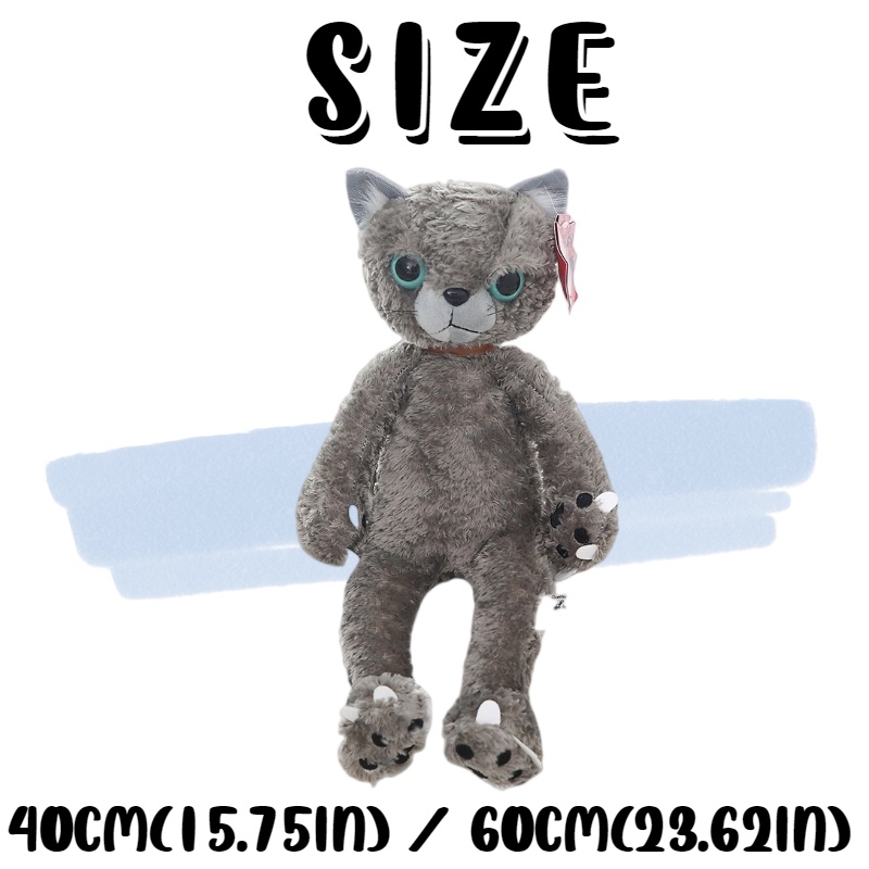 40/60cm Tamino Maita Displeased Cat Plush Toy Lembut Huggable Boneka Kartun Hadiah
