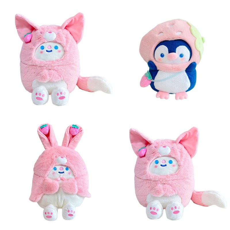 Bear Cross-Dress Kelinci Hewan Plush Mainan Boneka Bantal Anak Hadiah Dekor20/30cm