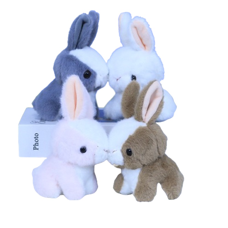 Bunny Stuffed Animal Keyring Fuzzy Plush Liontin Kelinci Untuk Ransel Tangan Dan Sekolah