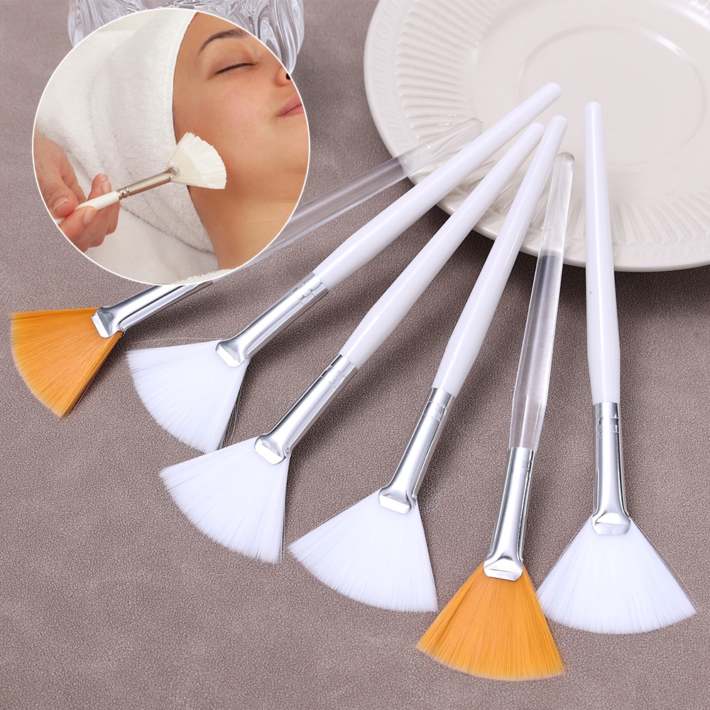 3pcs Brush Makeup Profesional 2warna DIY Beauty Spa Mask Brush Lembut Portable Mask Brushes Fan Mask Aplicator Makeup Alat Kebersihan Perlengkapan Untuk Wanita