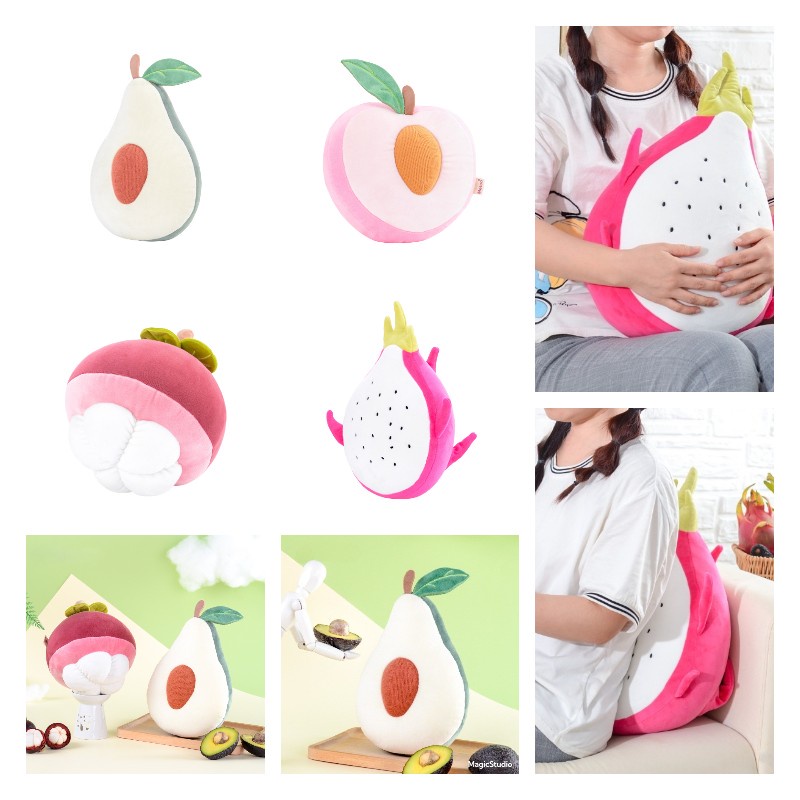 Metoo Watermelon Plush Toy Pillow Untuk Anak, Bantal Desain Buah Boneka Lembut Kristal