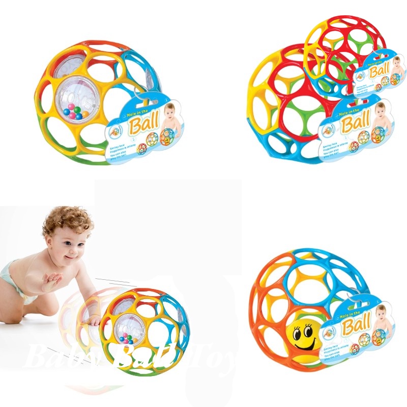 Soft Tpu Baby Teething Ball Colorful, Gripping, Merangkak Dan Mainan Pengembangan Sensorik Dengan Bola Rolling Kecil