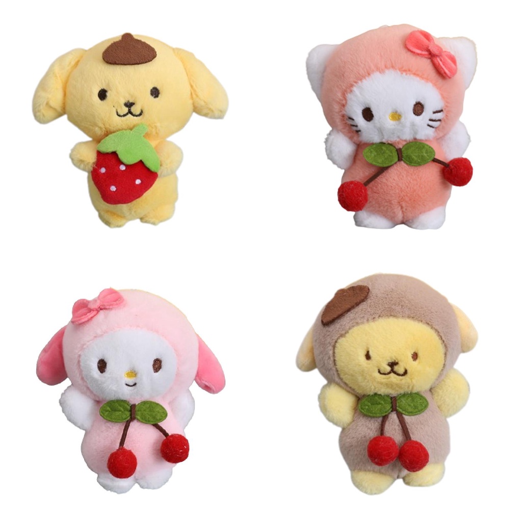 Sanrio Three Lirou Cherry Plush Aksesori Yang Berkualitas Dan Menggemaskan