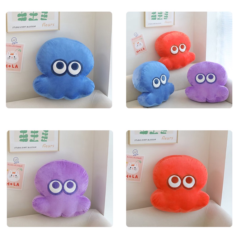 Splatoon Octopus Pillow Cushion Bulu Halus Dan Menyenangkan Plushie Untuk Anak