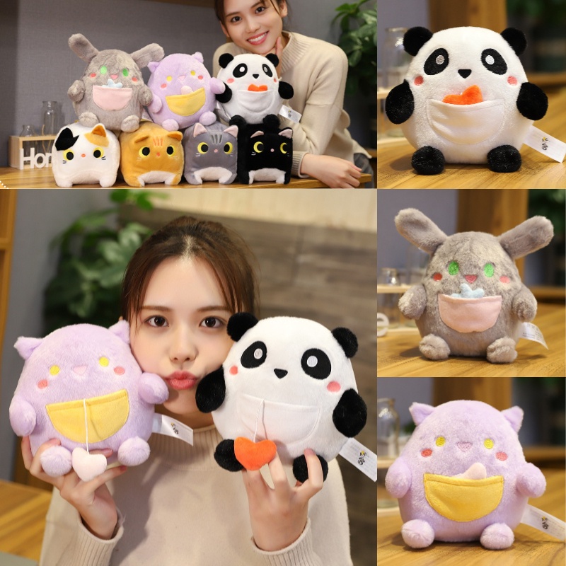 17.78 cm Saku Kelinci Panda Kucing Mainan Mewah Lempar Bantal Cushion Boneka Dekorasi Rumah Hadiah