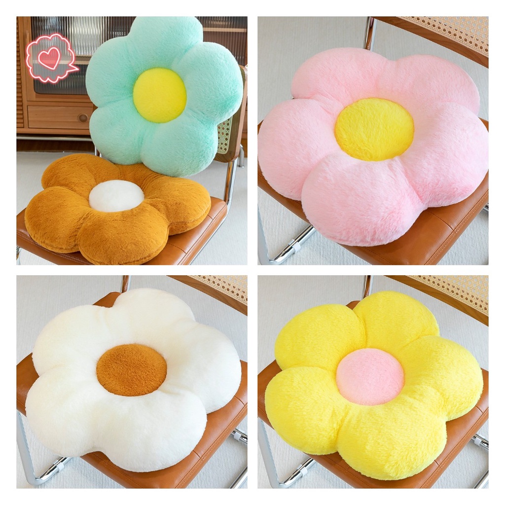 Fuzzy Blossom Cushion Bantal Lempar Krisan Nyaman Dan Warna Warni