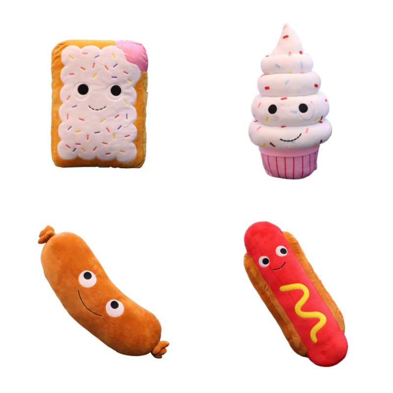 Faux Food Plushies Hamburger Fries Dan Ice Cream Cocok Untuk Playtime