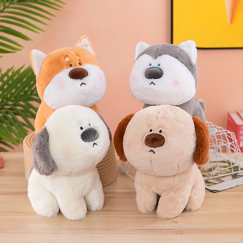 Boneka Pet Mewah Cuddly Dan Super Lembut Cute Husky Dan Shiba Inu, 25cm