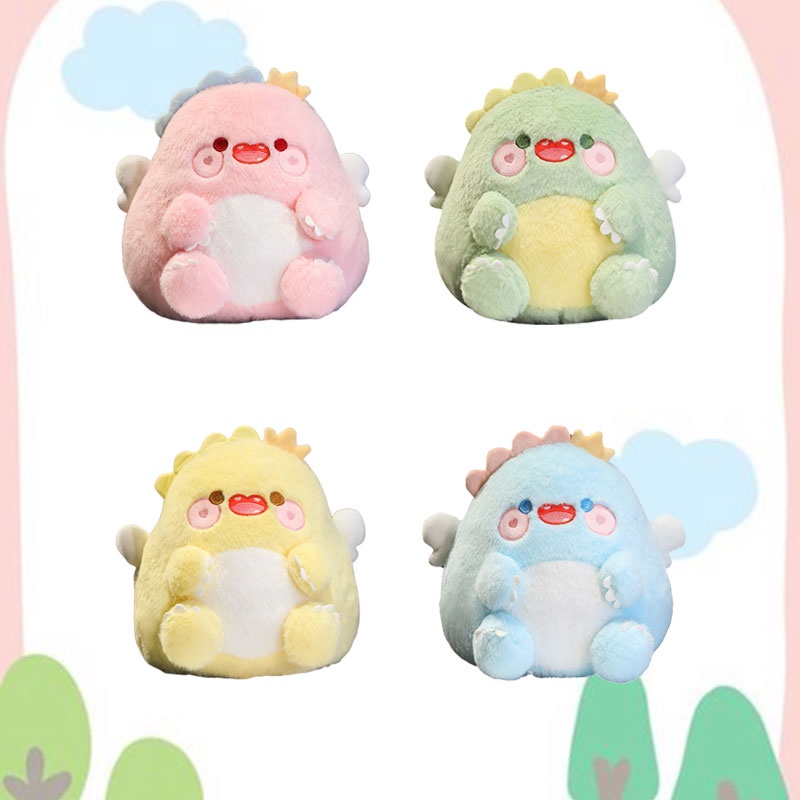 Mainan Plush Dinosaurus Kecil Berwarna Macaron Lucu Untuk Anak Perempuan, Boneka Bantal Boneka Binatang Lembut Dan Cuddly, Hadiah Anak Hijau, Kuning 30cm) Merah Muda