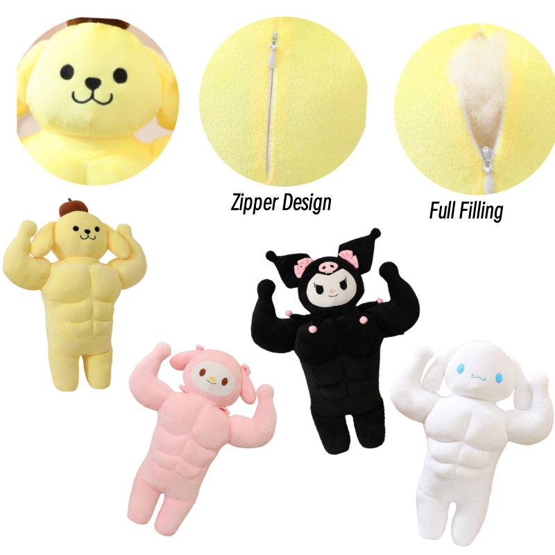 Adorable Pudding Dog Plushie Dengan Abs Berotot Ideal Untuk Anak Dan Dewasa 50cm /70cm /90cm