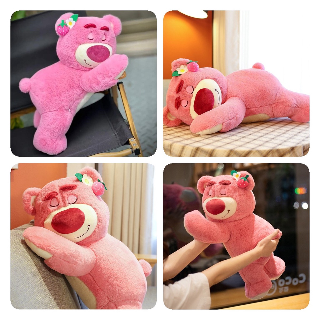 Mainan Plushie Beruang Strawberry Besar Dan Cuddly Untuk Anak Tinggi 35cm