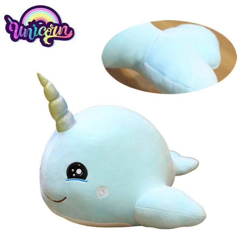 45cm Adorable Kartun Lembut Unicorn Whale Mainan Mewah Boneka Boneka Bantal Anak Hadiah