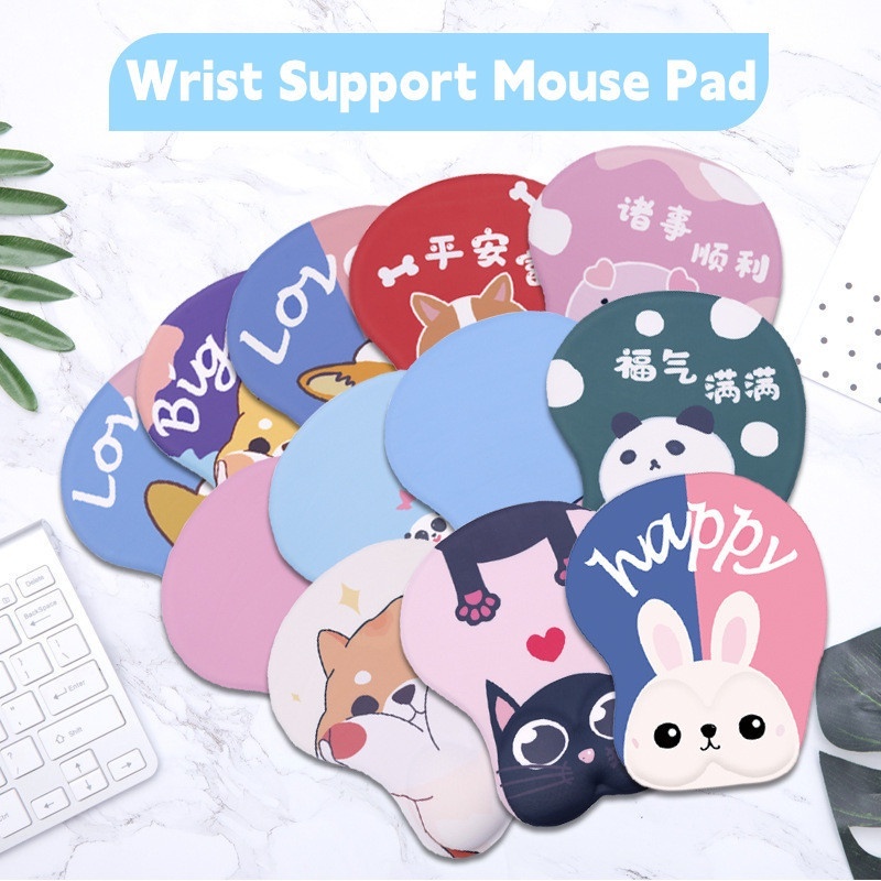 Cute Mouse Pad Wrist Support Mouse Pad Alas Tikus Silika Lembut Susu Kain Sutra Mousepad Dengan Penyangga Pergelangan Tangan