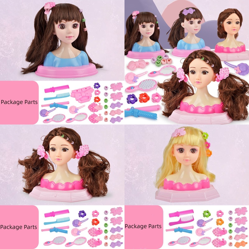 Setengah Tubuh Simulasi Boneka Barbie Make up Rambut Dikepang Putri Bermain Rumah Mainan