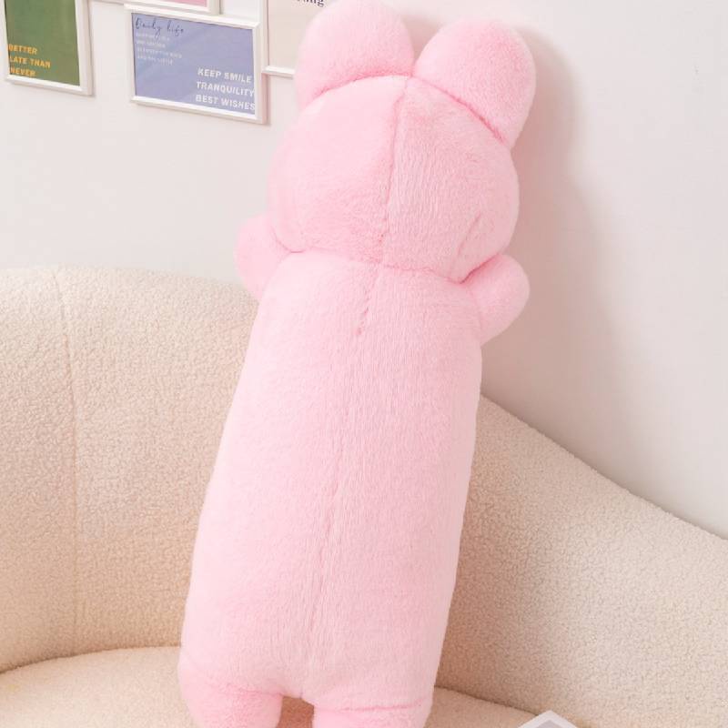 Rabbit Throw Pillow Pink Bulat Mainan Mewah Panjang Strawberry Bunny Doll Childrens