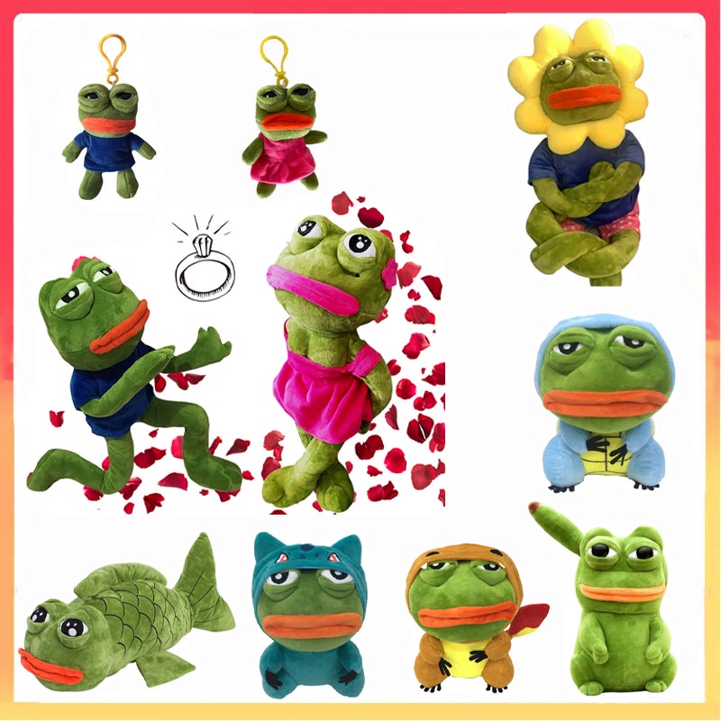 23 cm Pepe The Frog Pokemon Bulbasaur Sad Frog Anime Boneka Mainan Cosplay Hadiah