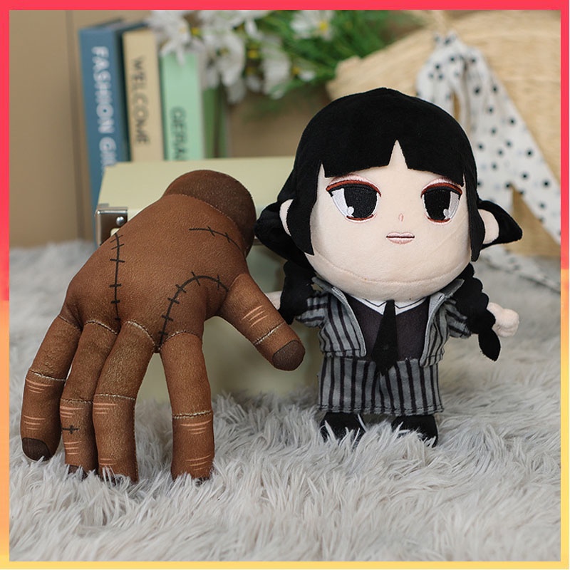 25 cm Rabu Addams Boneka Plush Merchandise Boneka Figure Mainan Addams Keluarga Dekorasi Rabu Addams Hadiah Pesta Ulang Tahun