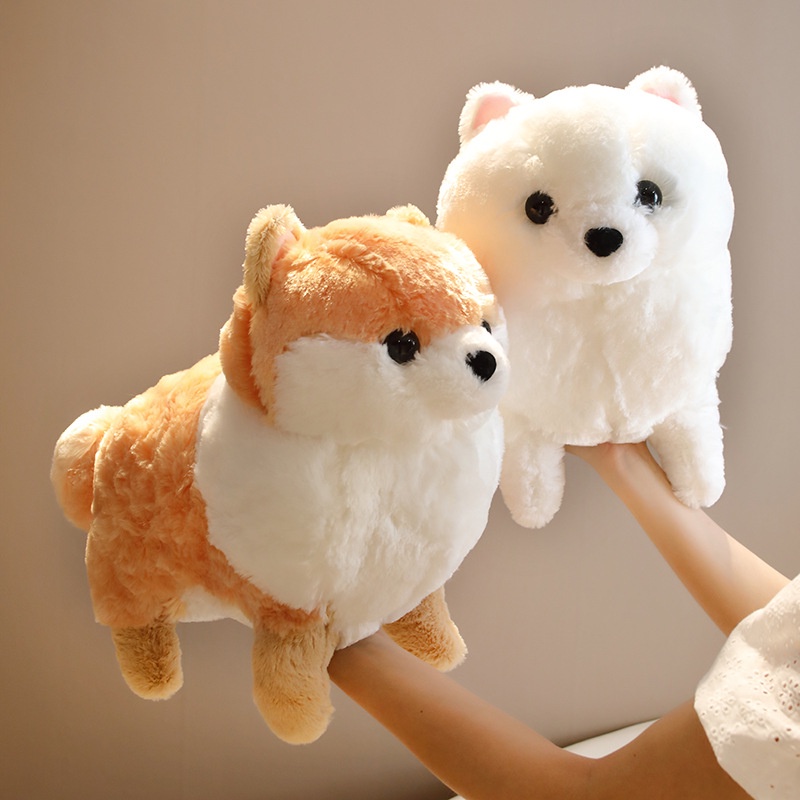 Boneka Anjing Bichon Frise Standing Mewah Untuk Pecinta Hewan