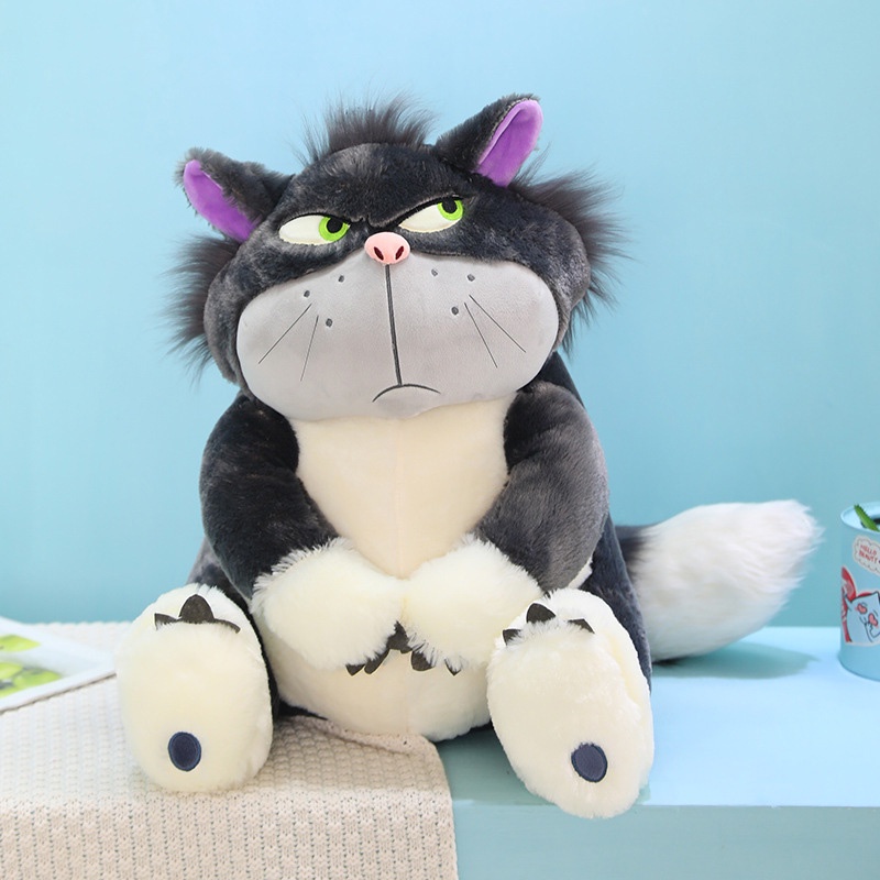 Lucife Cat Grey Mainan Boneka Binatang Plush Lembut Ideal Untuk Remaja 30 /45 /60 /80cm Kipas Dan