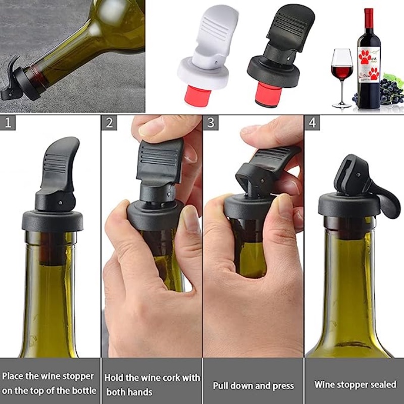 [Unggulan] Minuman Praktis Segar-Alat Menjaga Pemompa Udara Anggur Merah Botter Plug Vacuum Sealed Bottle Stopper Dengan Pembuka Tutup Gabus Champagne Beer Anti Bocor