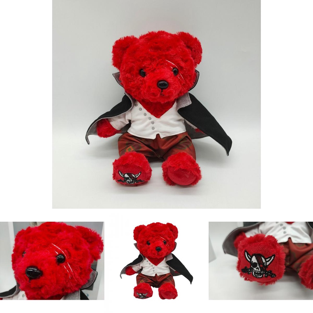 One Piece Shanks Red Teddy Bear Mainan Mewah Boneka Lembut Peluk Boneka Hadiah Anak 7.4in