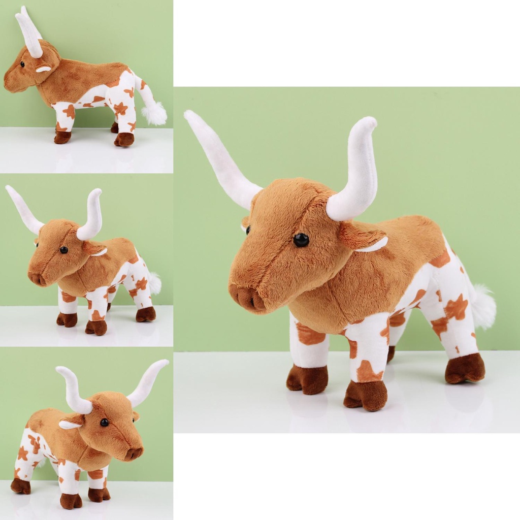 Lucu 7.8in Longhorn Cow Anak Mainan Mewah Boneka Lembut Peluk Boneka Anak Hadiah Natal