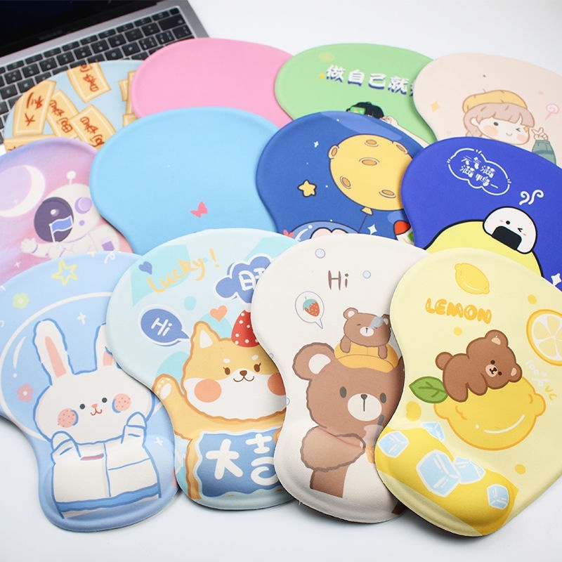 Cute Mouse Pad Wrist Support Mouse Pad Alas Tikus Silika Lembut Susu Kain Sutra Mousepad Dengan Penyangga Pergelangan Tangan