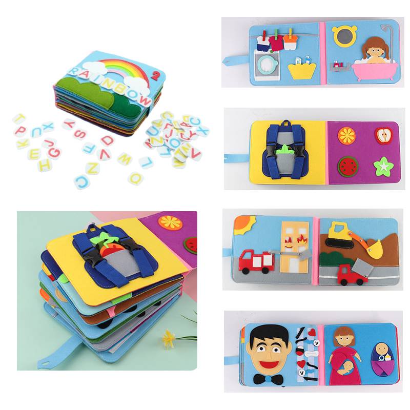 Buku Kain Baby Rainbow Dengan Abjad Balita Edukasi Dini Felt Cloth Toy