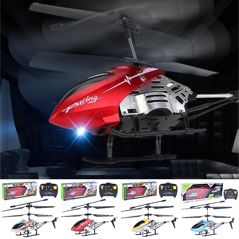 Mainan Lampu Helikopter Remote Control Tubuh Paduan Tahan Lama Pengisian USB Hadiah Anak