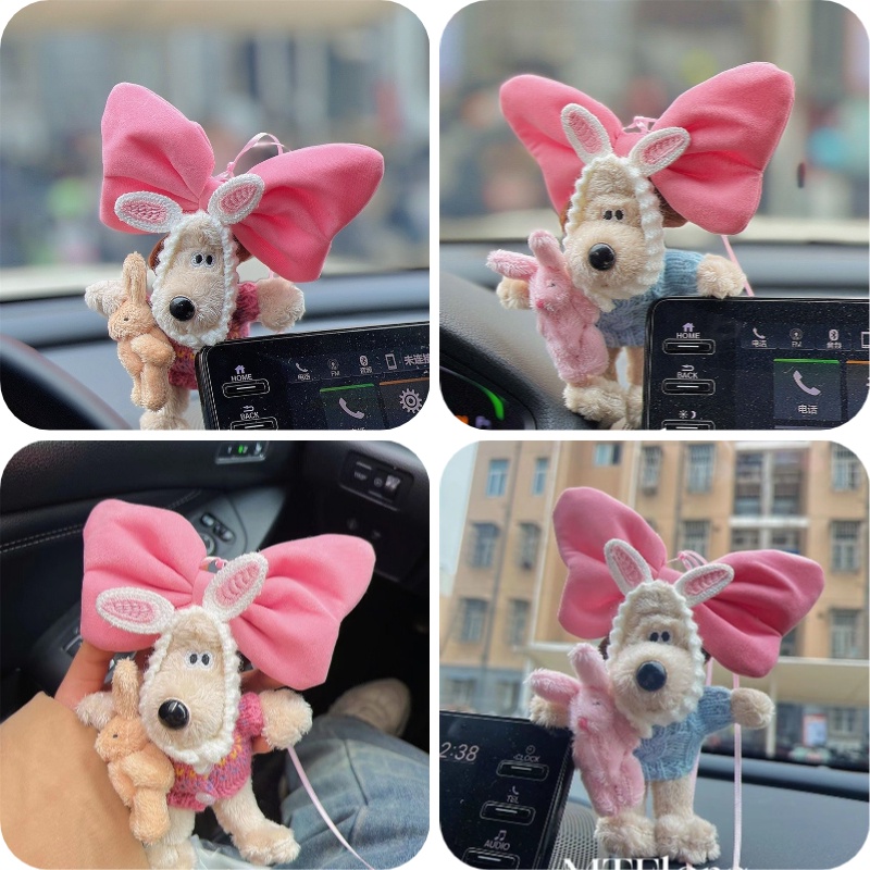 Hiasan Mobil Bunny Bow Lucu Liontin Gantung Mewah Warna Pink Untuk Anak Perempuan