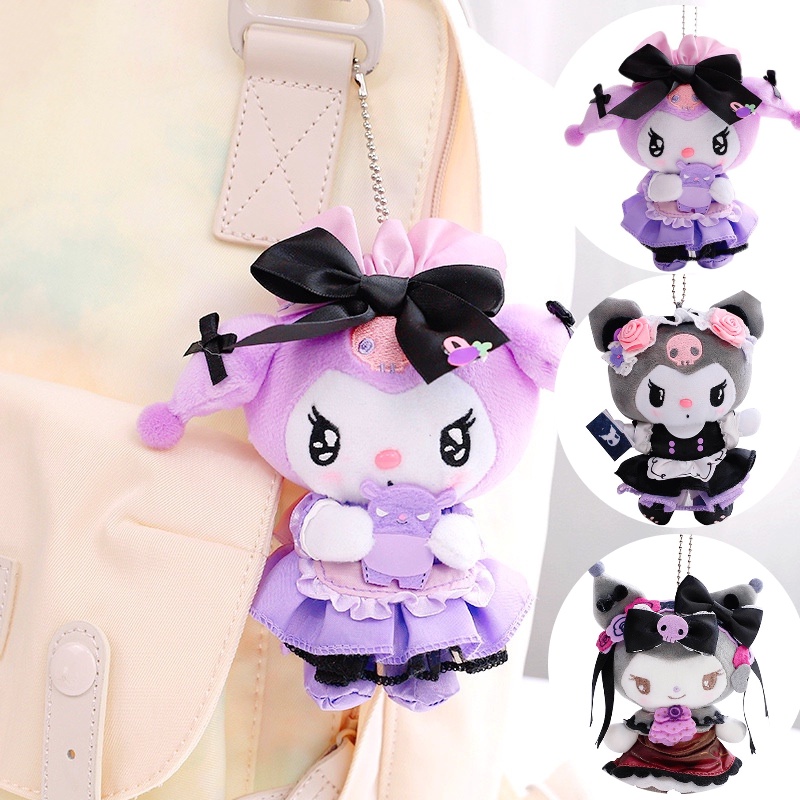 13cm Kurumi Hiasan Gantung Mewah Sanrio Tas Liontin Gantungan Kunci Kartun Plushie Hadiah