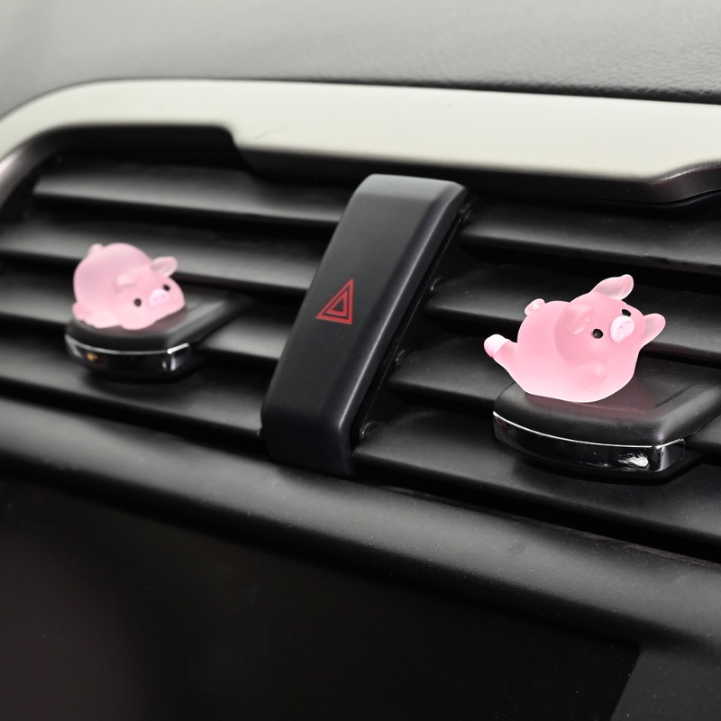 Kreatif Dashboard Mobil Mini Pink Kecil Babi Ornamen Resin/Otomotif Hias Boneka Piglet Lucu/DIY Aksesoris Interior Kendaraan