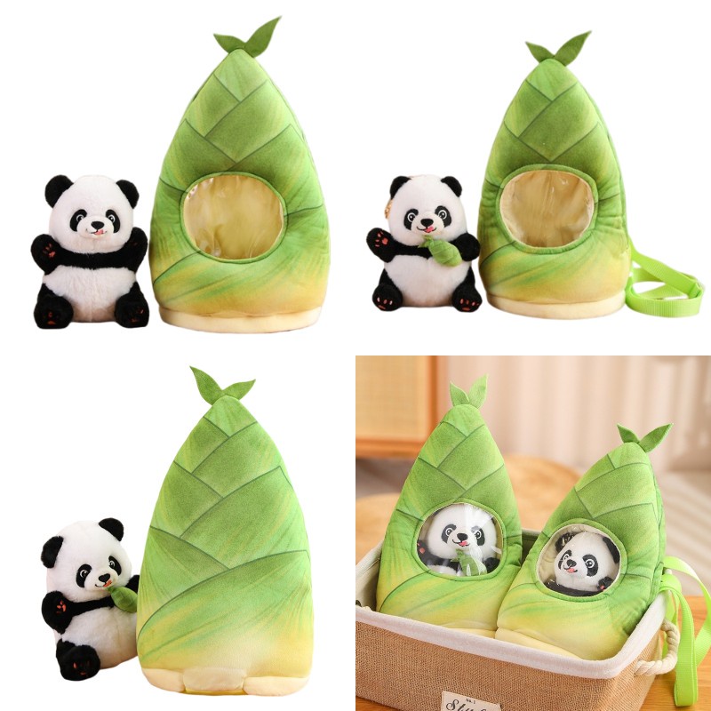 Bamboo Panda Plush Stuffed Animal Toy Dengan Tas Ransel Hadiah Yang Sempurna Untuk Pecinta Anak Dan Panda