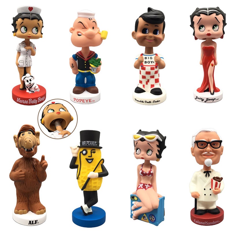 Betty Boop And Popeye Mainan Pvc Figure Boneka Kepala Goyang Lucu Dan Koleksi Untuk Fans