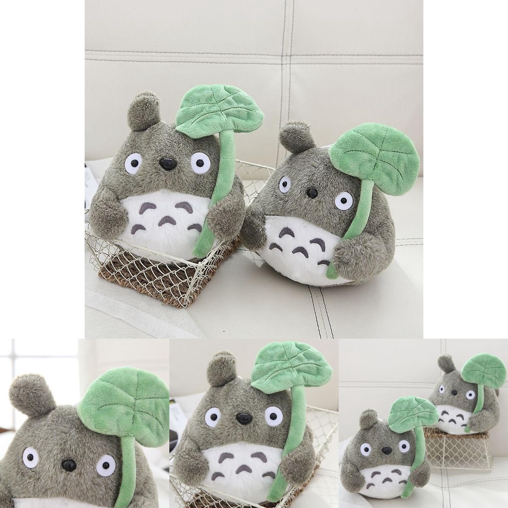 Totoro 22/30cm Dengan Daun Teratai Mainan Mewah Penambahan Mantab Untuk Kamar Tidur Ruang Tamu Atau Mobil Décor