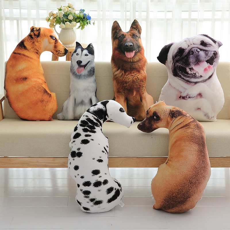 Realistis Bantal plush Anjing 3d, Mainan Lembut Dan Cuddly Untuk Anak-Anak, Bahan Plushh Pendek, Boneka Katun Pp, Tersedia Banyak Ukuran Dan Warna