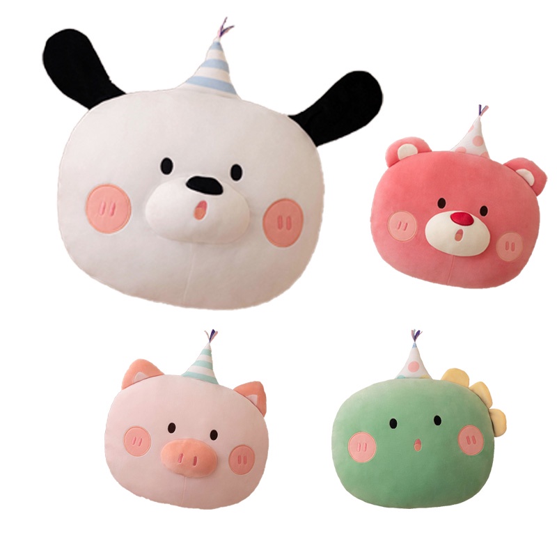 Bantal Pesta Cozy Dan Fluffy Plush Doll Pink Pig, Dinosaurus Hijau, Anjing Putih, Dan Beruang Merah 45cm