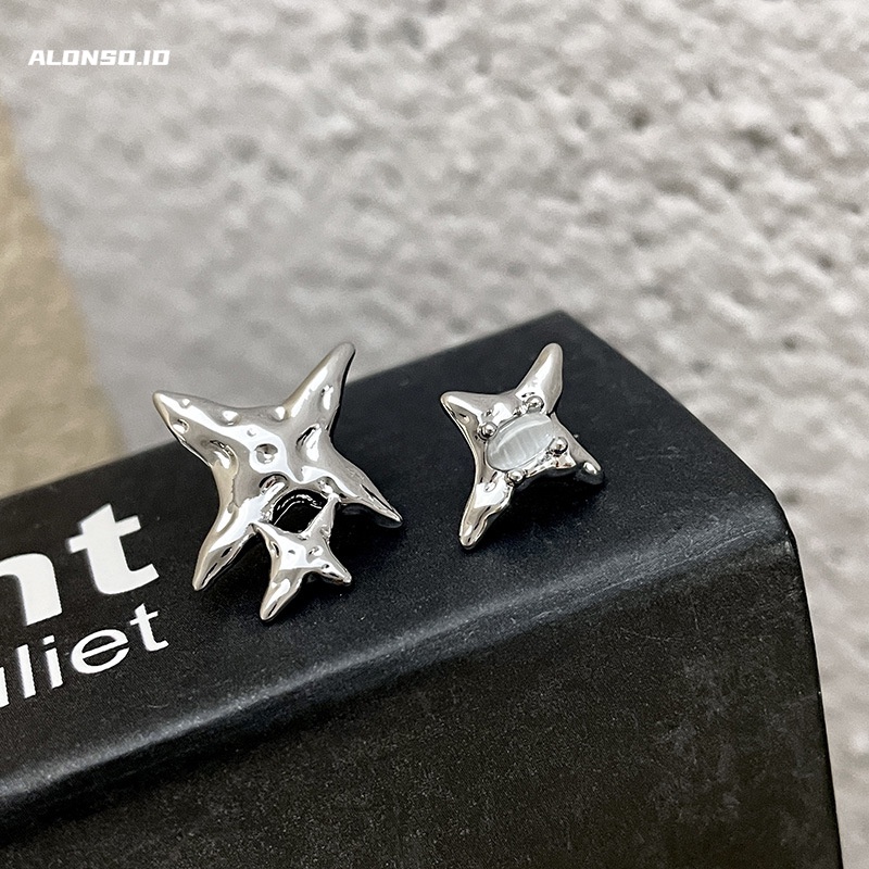 Opal Starmount Asimetris Anting Aksesoris Kepribadian Harajuku