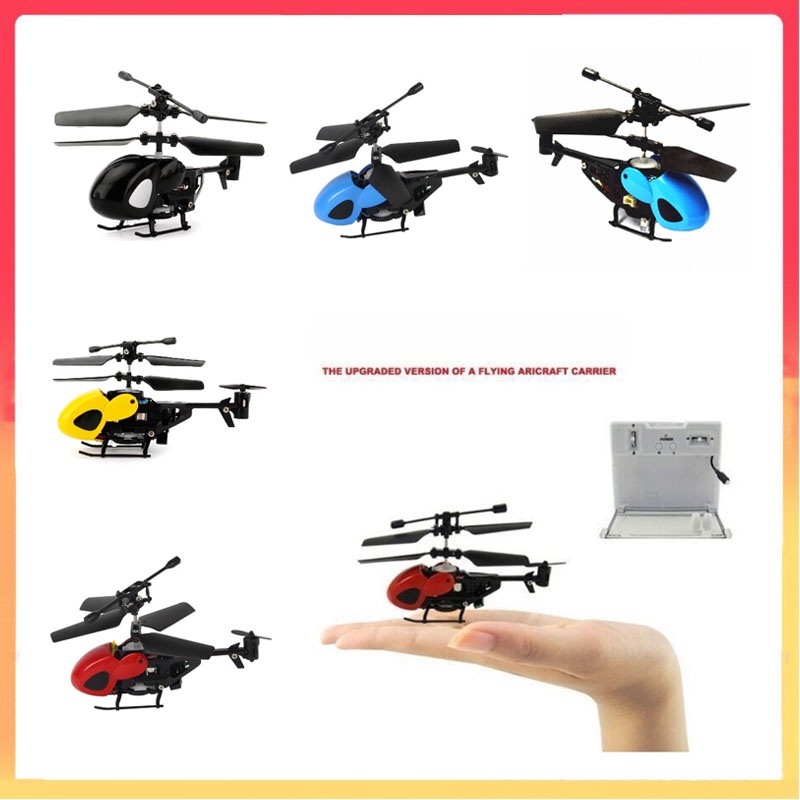 Mainan Helikopter Remote Control Infrared Mini Satu Kunci Model Pesawat Terbang Hadiah