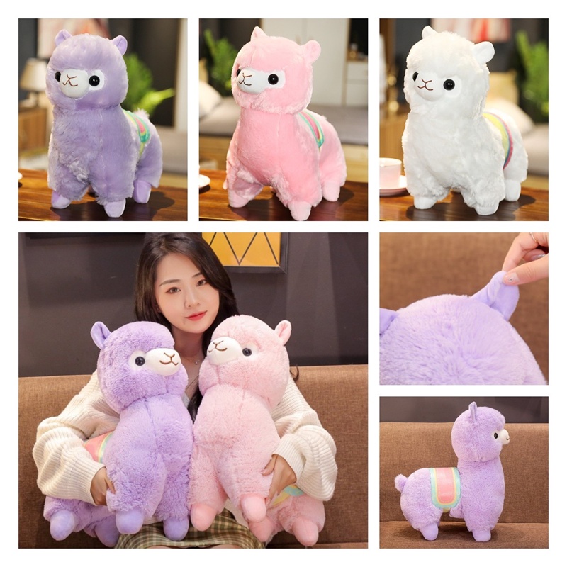 Mainan Boneka Domba Alpaka Lembut Dan Fuzzy Boneka Plush Lucu Untuk Anak Perempuan Ideal Untuk Tidur Atau Peluk 35cm